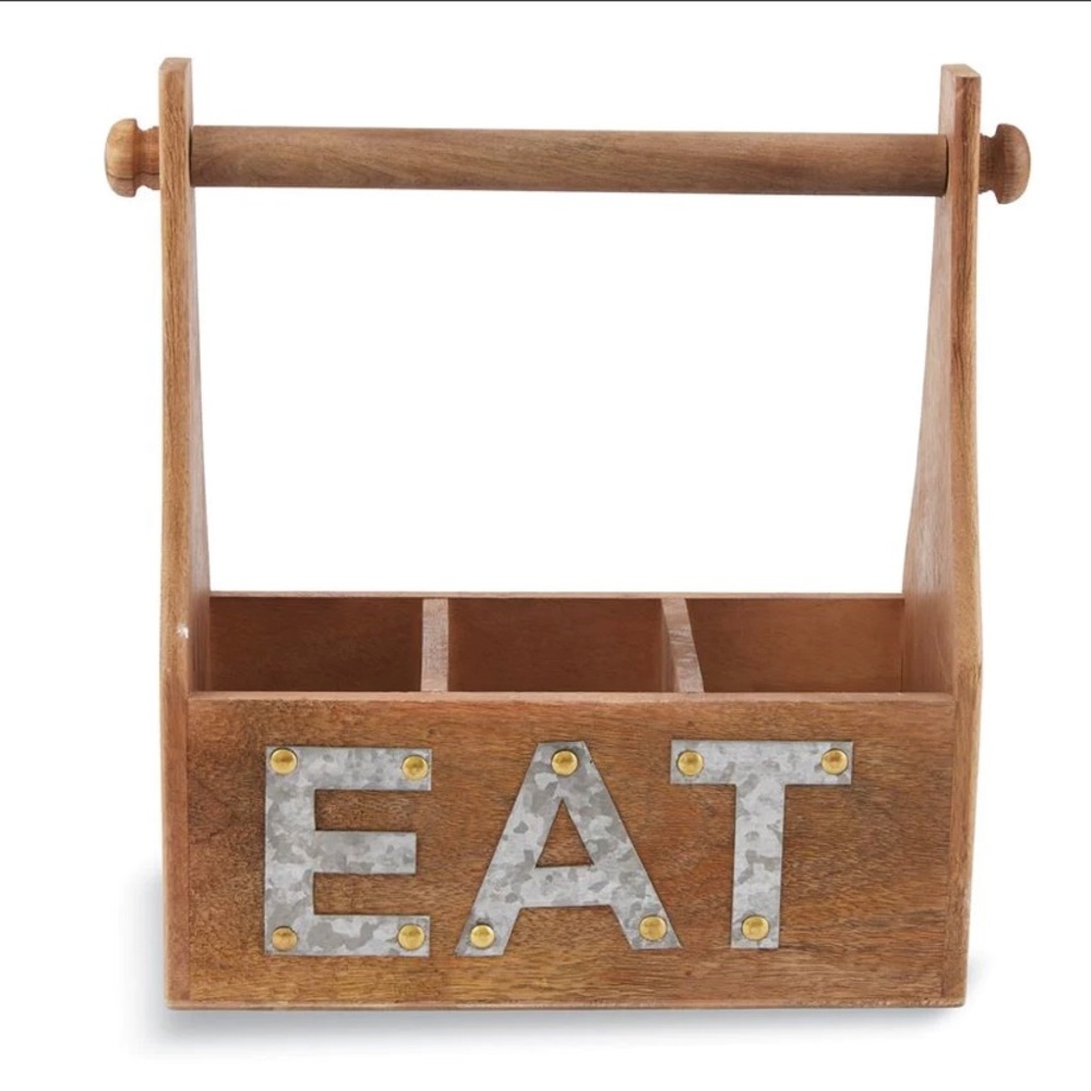 Mud Pie “EAT” Towel and Utensil Caddy